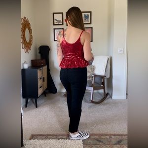 Red Sequin Top